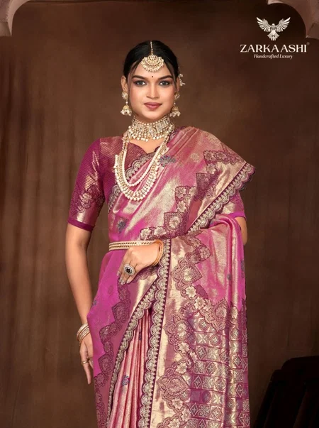 Virasat By Zarkaashi Nylone Tissue Wedding Wear Saree Wholesale Shop In Surat